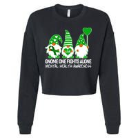 Gnome One Fights Alone Mental Health Awareness Cropped Pullover Crew