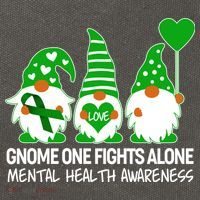 Gnome One Fights Alone Mental Health Awareness Cotton Canvas Backpack