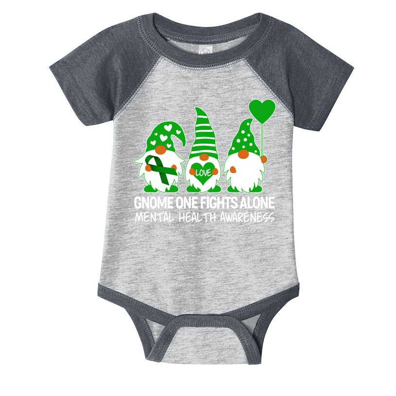 Gnome One Fights Alone Mental Health Awareness Infant Baby Jersey Bodysuit