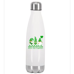 Gnome One Fights Alone Mental Health Awareness Stainless Steel Insulated Water Bottle