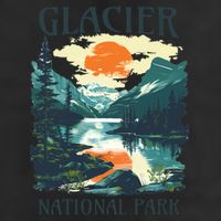 Glacier National Park 7 Panel Mesh Trucker Snapback Hat
