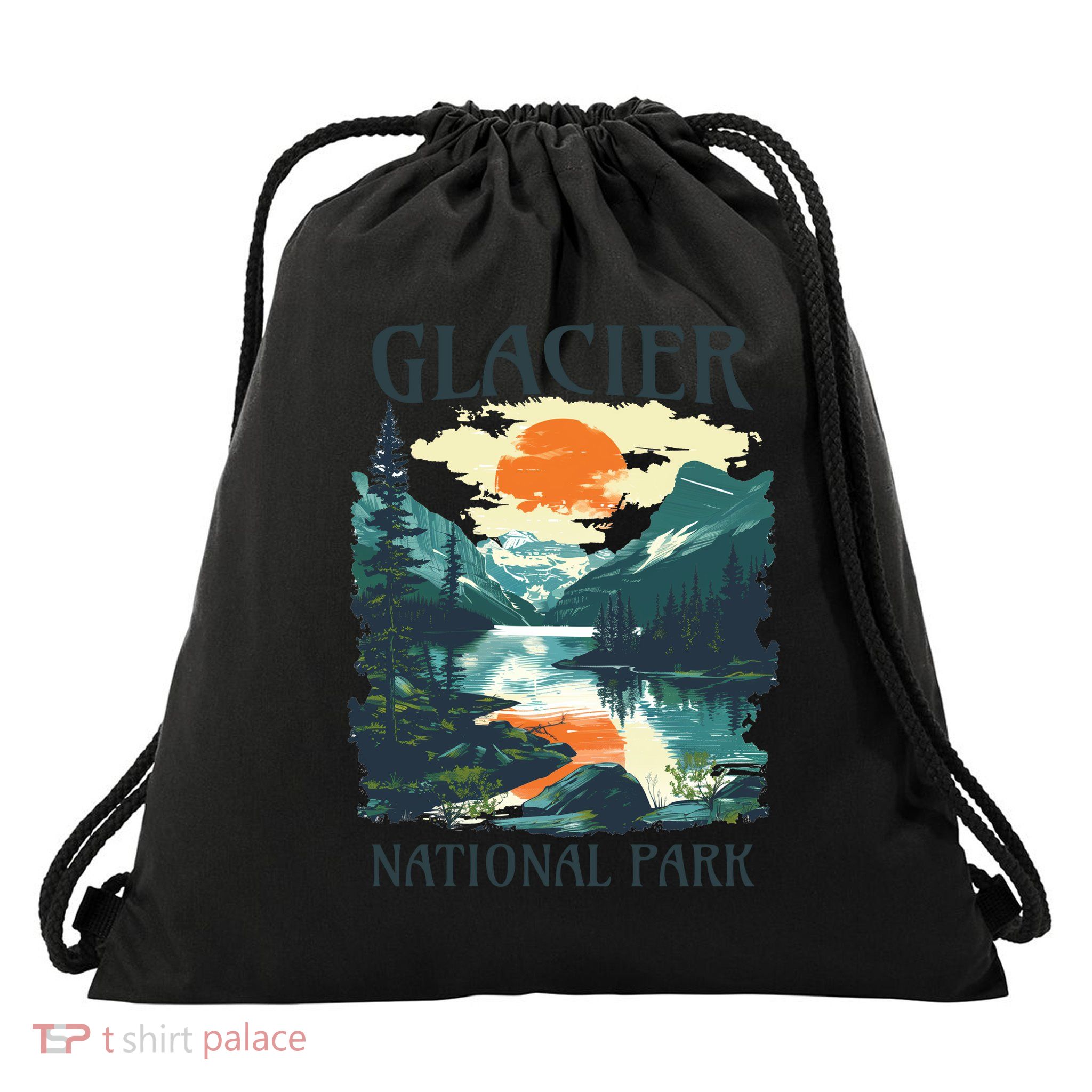 Glacier National Park Drawstring Bag