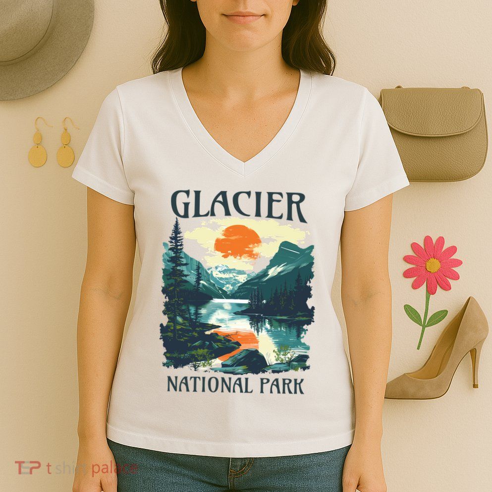 Glacier National Park Women's V-Neck T-Shirt