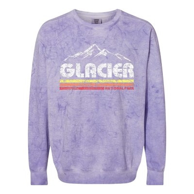 Glacier National Park Retro Mountain Souvenir Colorblast Crewneck Sweatshirt