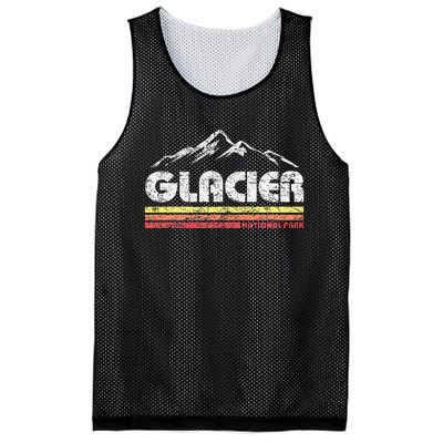 Glacier National Park Retro Mountain Souvenir Mesh Reversible Basketball Jersey Tank