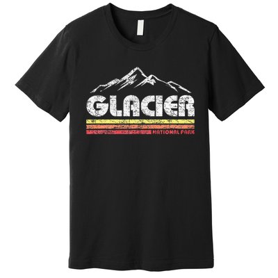 Glacier National Park Retro Mountain Souvenir Premium T-Shirt