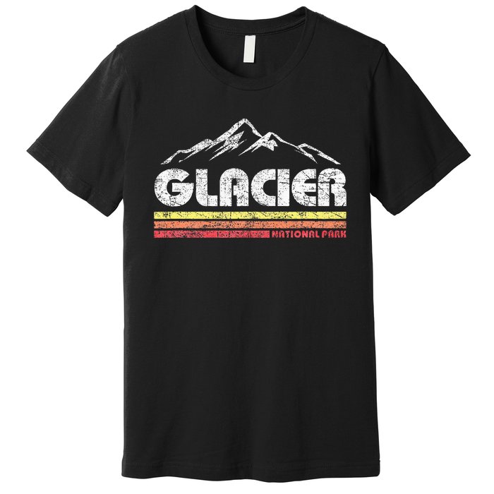 Glacier National Park Retro Mountain Souvenir Premium T-Shirt