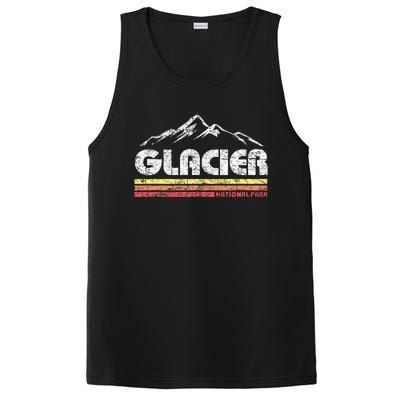 Glacier National Park Retro Mountain Souvenir PosiCharge Competitor Tank