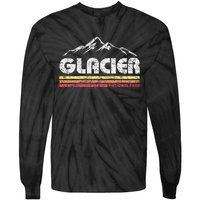 Glacier National Park Retro Mountain Souvenir Tie-Dye Long Sleeve Shirt