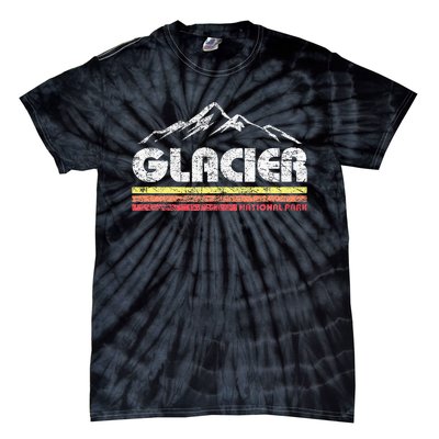 Glacier National Park Retro Mountain Souvenir Tie-Dye T-Shirt