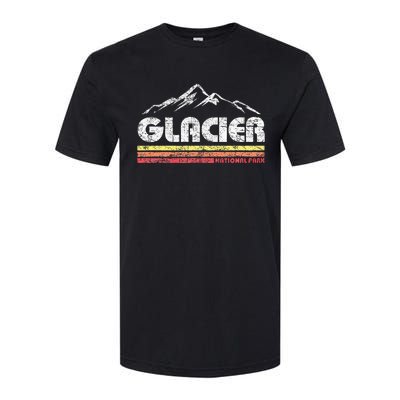 Glacier National Park Retro Mountain Souvenir Softstyle CVC T-Shirt