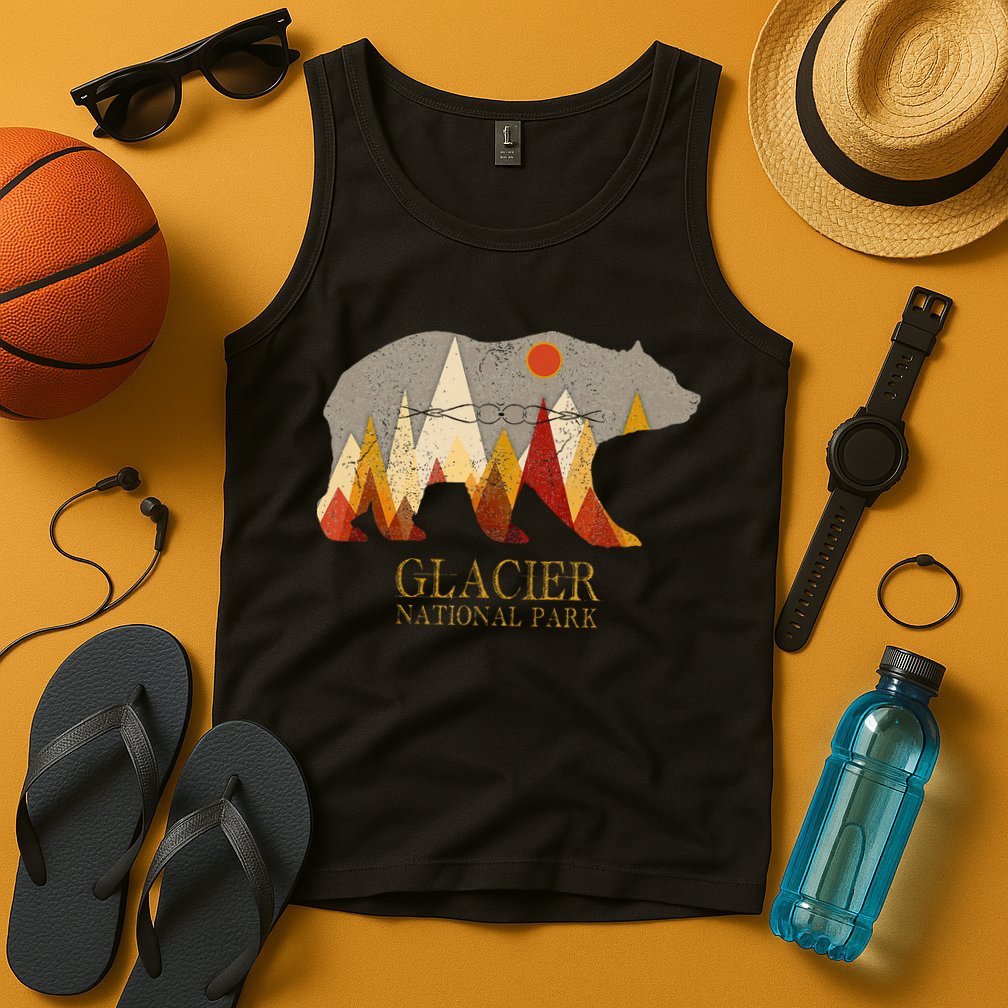 Glacier National Park Grizzly Bear Montana Tank Top