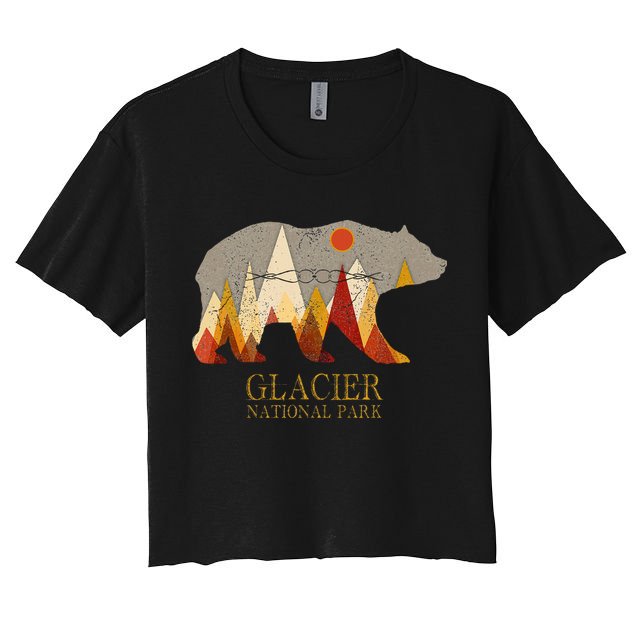 Glacier National Park Grizzly Bear Montana Crop Top