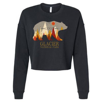 Glacier National Park Grizzly Bear Montana Cropped Pullover Crew