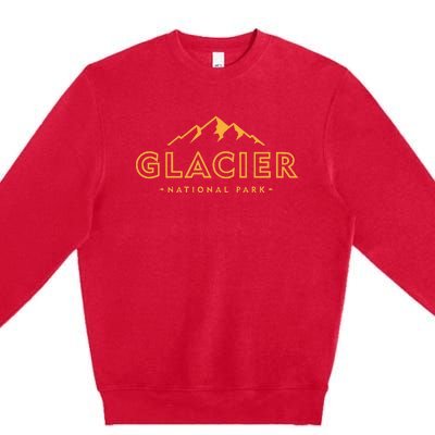 Glacier National Park Montana Hiking Souvenir Premium Crewneck Sweatshirt