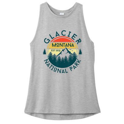 Glacier National Park Montana Hiking Nature Outdoors Ladies PosiCharge Tri-Blend Wicking Tank