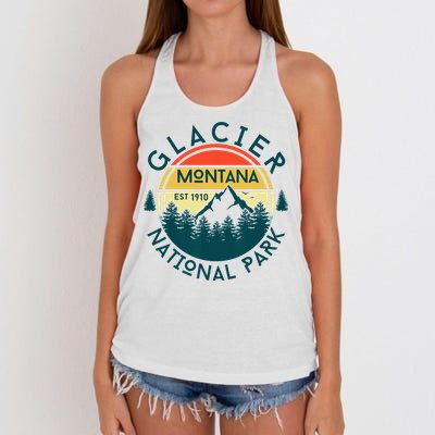 Glacier National Park Montana Hiking Nature Outdoors Women's Knotted Racerback Tank