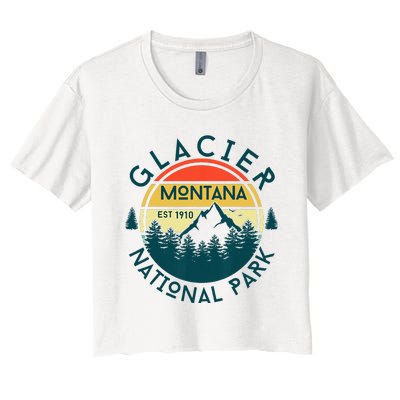 Glacier National Park Montana Hiking Nature Outdoors Women's Crop Top Tee