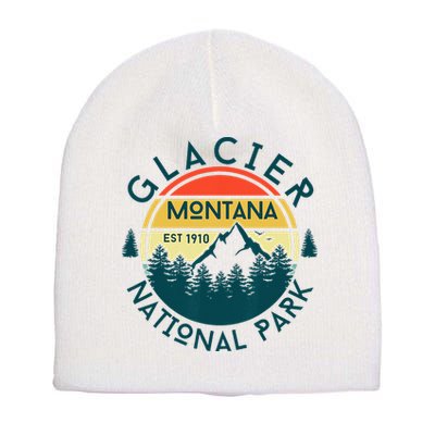 Glacier National Park Montana Hiking Nature Outdoors Short Acrylic Beanie