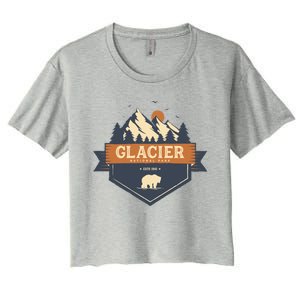 Glacier National Park Montana Mountain Great Gift Women's Crop Top Tee