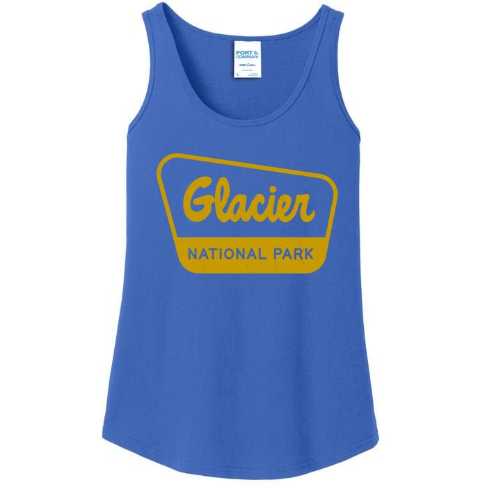 Glacier National Park Vintage Inspired Sign Graphic Gift Ladies Essential Tank