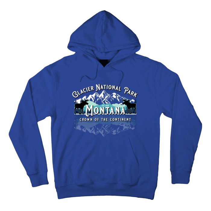 Glacier National Park Montana Hiking Camping Moose Souveni Hoodie