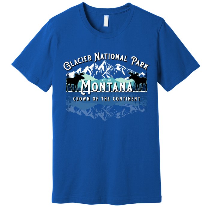 Glacier National Park Montana Hiking Camping Moose Souveni Premium T-Shirt