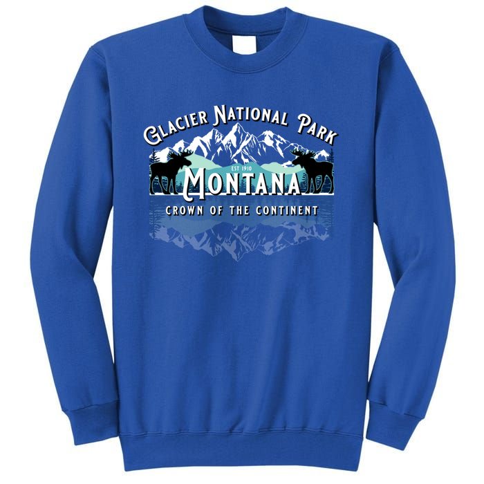 Glacier National Park Montana Hiking Camping Moose Souveni Tall Sweatshirt