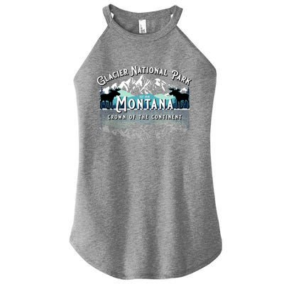 Glacier National Park Montana Hiking Camping Moose Souveni Women’s Perfect Tri Rocker Tank