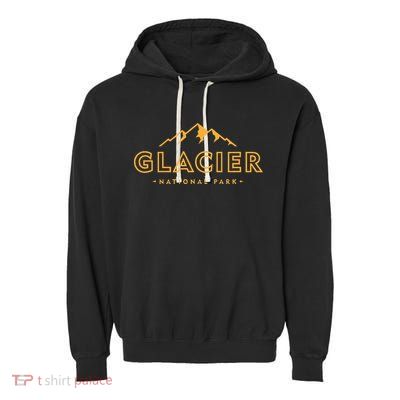 Glacier National Park Montana Hiking Souvenir Garment-Dyed Fleece Hoodie