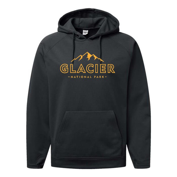 Glacier National Park Montana Hiking Souvenir Performance Fleece Hoodie