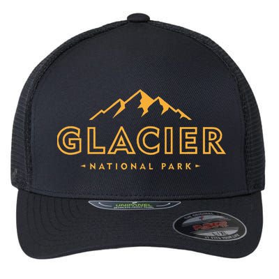 Glacier National Park Montana Hiking Souvenir Flexfit Unipanel Trucker Cap