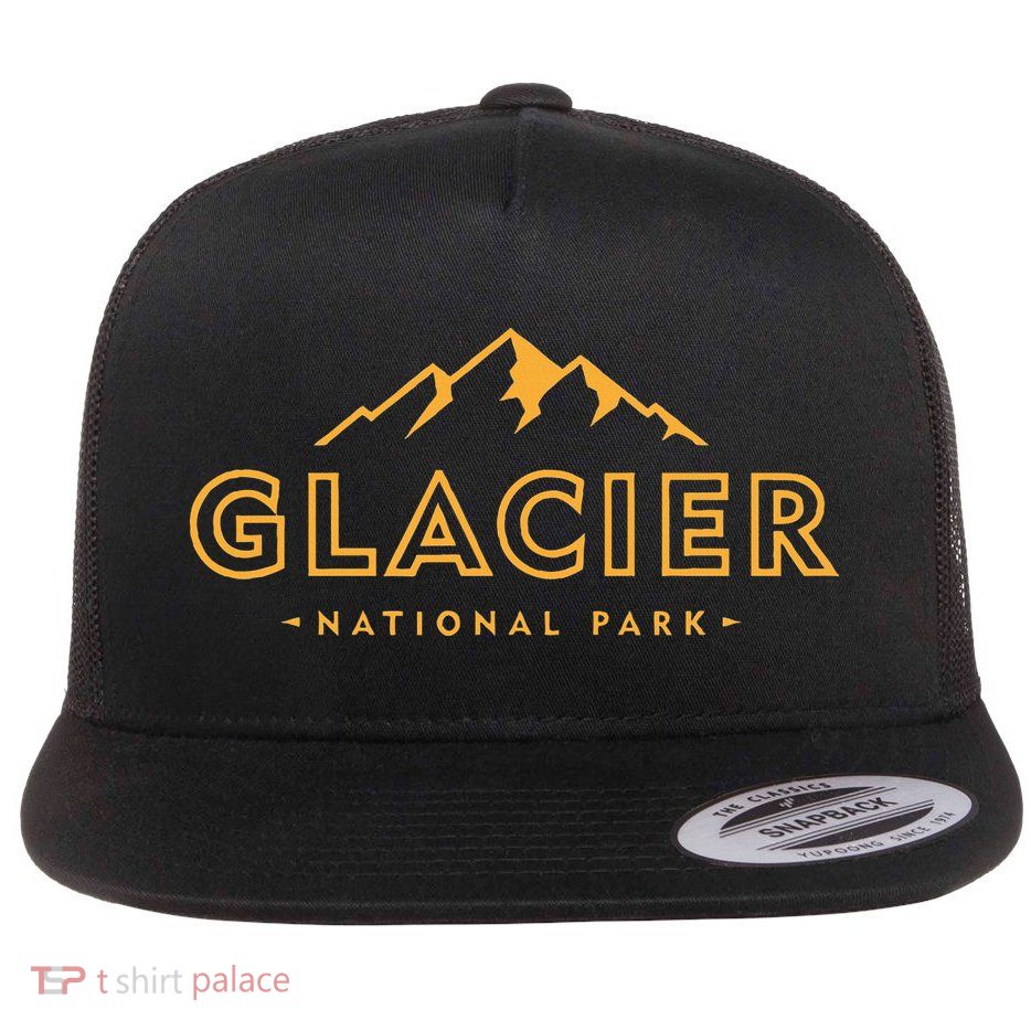 Glacier National Park Montana Hiking Souvenir Flatbill Hat