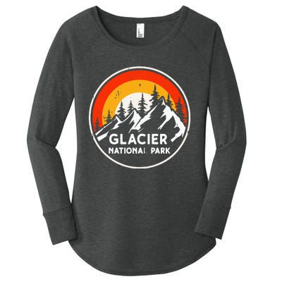 Glacier National Park Mountain Trees & Sun Camping Hiking Women's Perfect Tri Tunic Long Sleeve Shirt