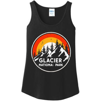 Glacier National Park Mountain Trees & Sun Camping Hiking Ladies Essential Tank