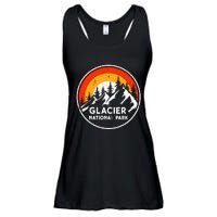 Glacier National Park Mountain Trees & Sun Camping Hiking Ladies Essential Flowy Tank