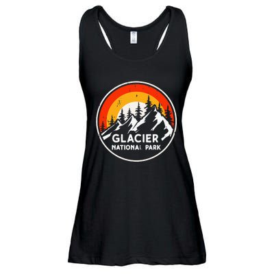 Glacier National Park Mountain Trees & Sun Camping Hiking Ladies Essential Flowy Tank