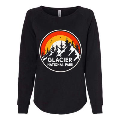 Glacier National Park Mountain Trees & Sun Camping Hiking Womens California Wash Sweatshirt