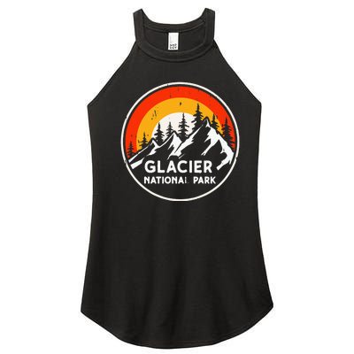 Glacier National Park Mountain Trees & Sun Camping Hiking Women's Perfect Tri Rocker Tank