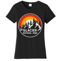 Glacier National Park Mountain Trees & Sun Camping Hiking Women's T-Shirt