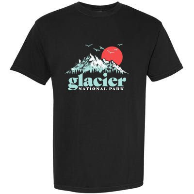 Glacier National Park Vintage 80s Mountains Cute Gift Garment-Dyed Heavyweight T-Shirt