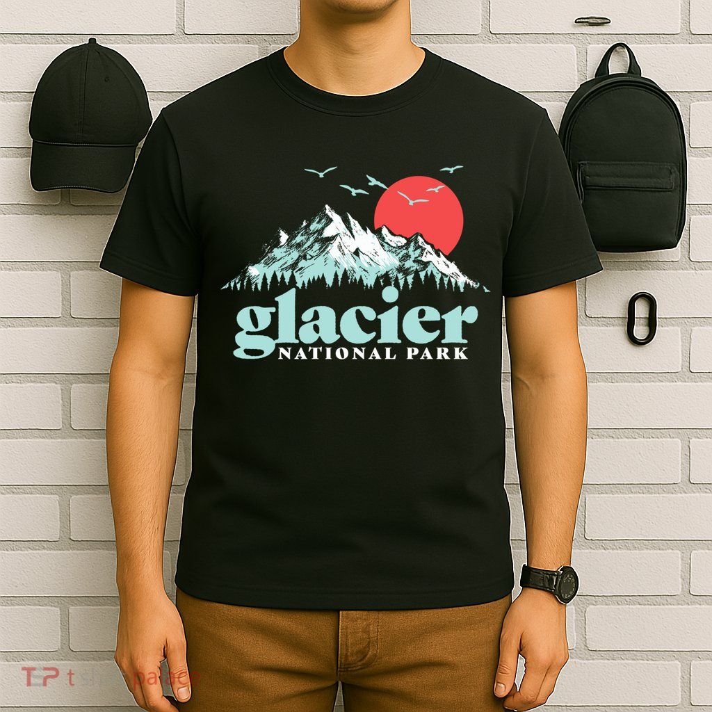 Glacier National Park Vintage 80s Mountains Cute Gift T-Shirt