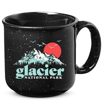 Glacier National Park Vintage 80s Mountains Cute Gift 15oz Campfire Ceramic Mug
