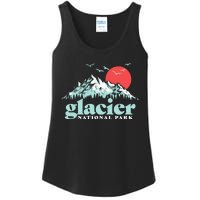 Glacier National Park Vintage 80s Mountains Cute Gift Ladies Essential Tank