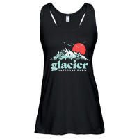 Glacier National Park Vintage 80s Mountains Cute Gift Ladies Essential Flowy Tank