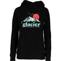 Glacier National Park Vintage 80s Mountains Cute Gift Womens Funnel Neck Pullover Hood