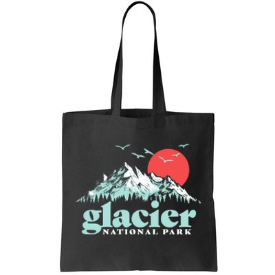 Glacier National Park Vintage 80s Mountains Cute Gift Tote Bag