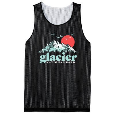 Glacier National Park Vintage 80s Mountains Cute Gift Mesh Reversible Basketball Jersey Tank