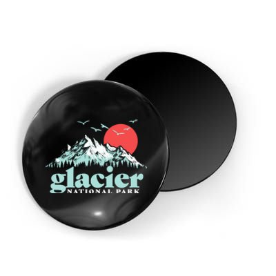 Glacier National Park Vintage 80s Mountains Cute Gift Magnet