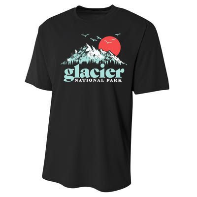 Glacier National Park Vintage 80s Mountains Cute Gift Performance Sprint T-Shirt